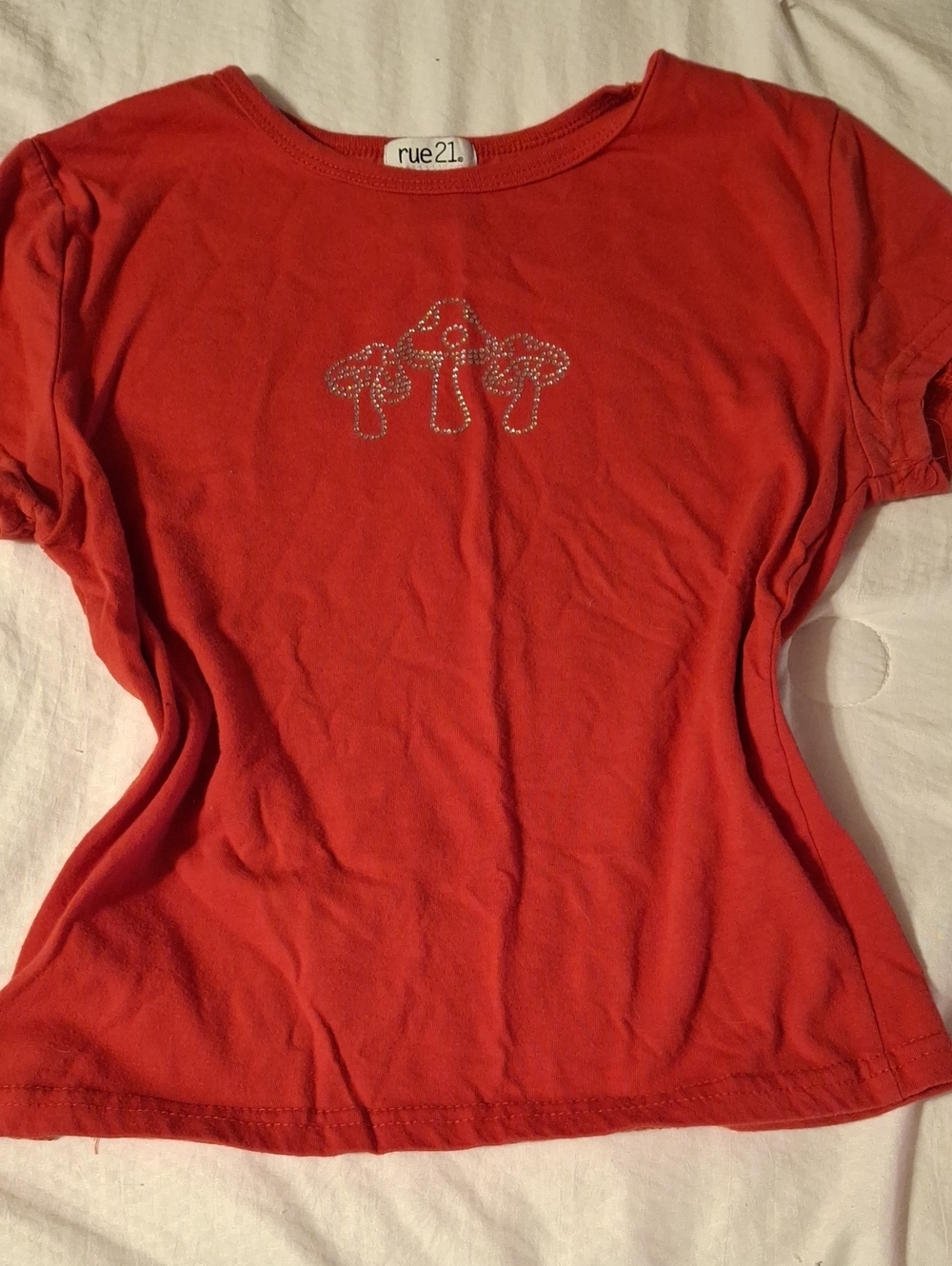 rue21 Red Gem-Studded Mushroom Tee
